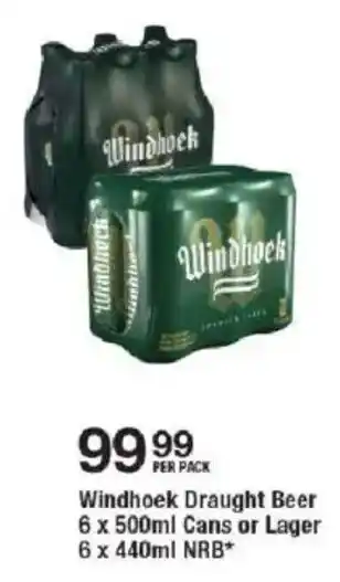 Windhoek Draught Beer Cans or Lager NRB