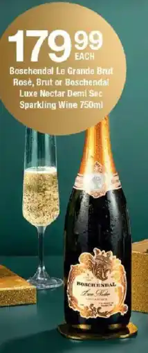 OK Liquor Boschendal Le Grande Brut Rosé, Brut or Boschendal Luxe Nectar Demi Sec Sparkling Wine offer