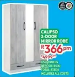Best Home And Electric Calipso 2-door mirror robe offer