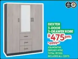 Best Home And Electric Dexter 3-door 3-drawer robe offer