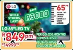 Best Home And Electric LG 65" LED TV offer