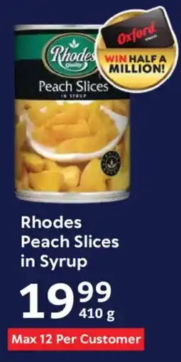 Oxford Freshmarket Rhodes Peach Slices in Syrup offer