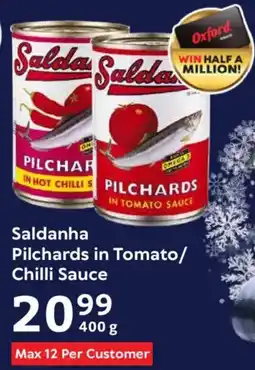Oxford Freshmarket Saldanha Pilchards in Tomato/ Chilli Sauce offer