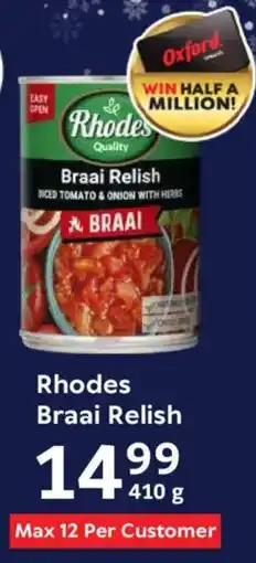 Oxford Freshmarket Rhodes Braai Relish offer