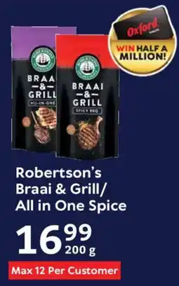 Oxford Freshmarket Robertson's Braai & Grill/ All in One Spice offer