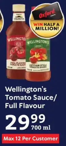 Oxford Freshmarket Wellington's Tomato Sauce/ Full Flavour offer