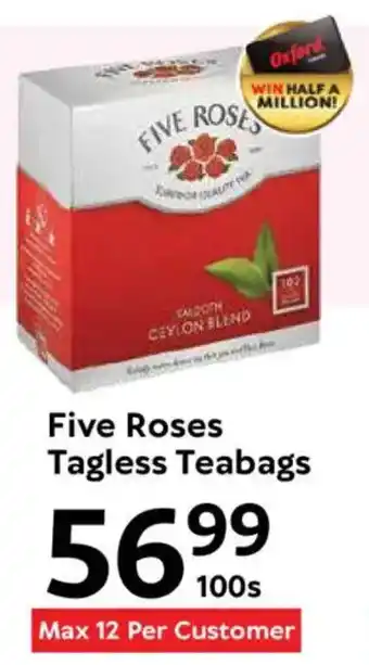 Oxford Freshmarket Five Roses Tagless Teabags offer