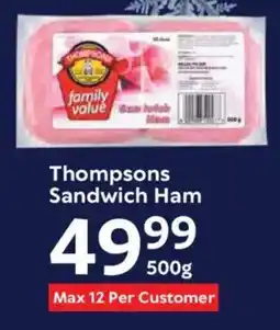 Oxford Freshmarket Thompsons Sandwich Ham offer