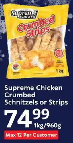 Oxford Freshmarket Supreme Chicken Crumbed Schnitzels or Strips offer
