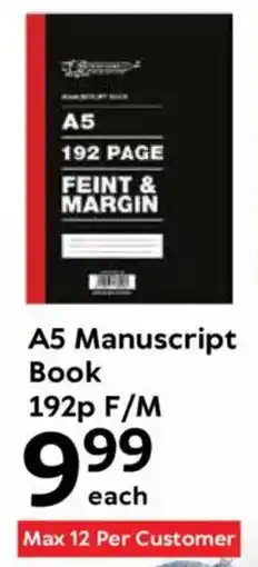 Oxford Freshmarket A5 Manuscript Book 192p F/M offer