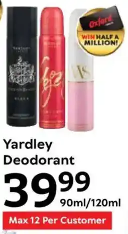Oxford Freshmarket Yardley Deodorant offer