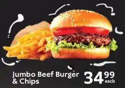 Oxford Freshmarket Jumbo Beef Burger & Chips offer