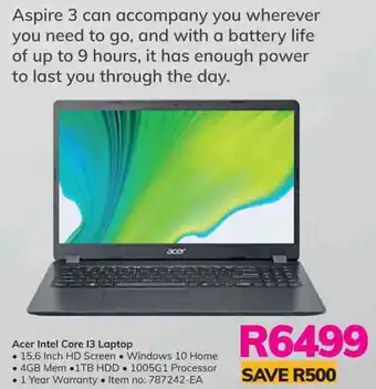 Game Acer Intel Core 13 Laptop offer