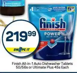 Pick n Pay Finish All-in-1 Auto Dishwasher Tablets 50/56s or Ultimate Plus 45s Each offer