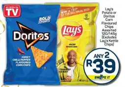 Pick n Pay Lay's Potato or Doritos Corn Flavoured Chips Assorted 120/145g offer