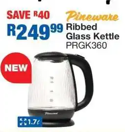 OK Furniture Pineware Ribbed Glass Kettle PRGK360 offer