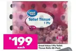 Game Great Value 1 Ply Toilet Tissue Rolls 48-Pack offer