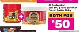 Game All Gold Apricot Jam 300 g PLUS Black Cat Peanut Butter 250 g offer