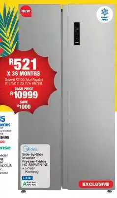 OK Furniture Midea Side-by-Side Inverter Freezer-Fridge HC-689WEN-ND offer
