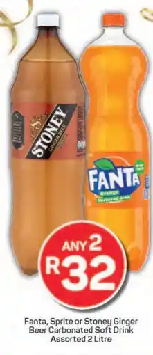 Pick n Pay Fanta, Sprite or Stoney Ginger Beer Carbonated Soft Drink Assorted 2 Litre offer