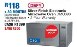 OK Furniture Defy Silver-Finish Electronic Microwave Oven DMO390 offer