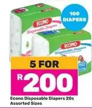 Game Econo Disposable Diapers 20s Assorted Sizes offer
