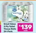 Game Great Value 2 Ply Toilet Tissue Rolls 24-Pack offer