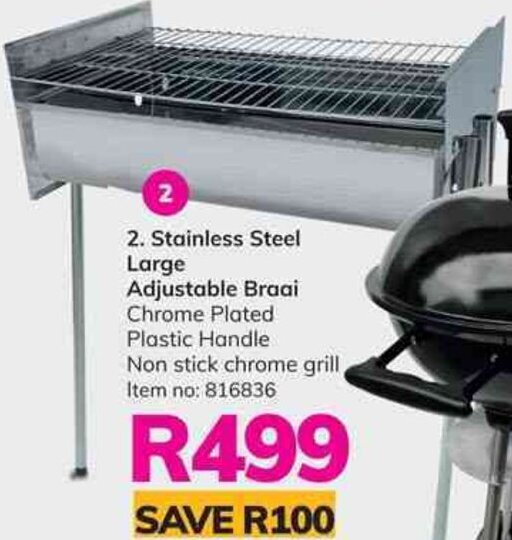 Stainless Steel Large Adjustable Braai offer at Game