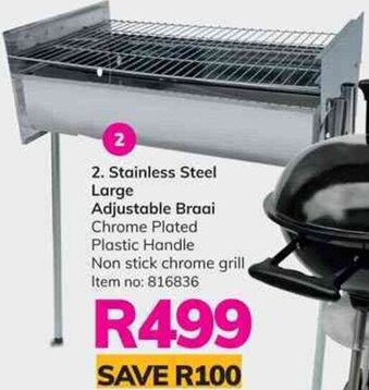 Game Stainless Steel Large Adjustable Braai offer
