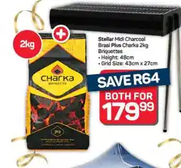 Pick n Pay Hypermarket Stellar Midi Charcoal Braai Plus Charka 2kg Briquettes offer