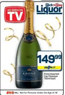 Pick n Pay Hypermarket Krone Assorted Cap Classique offer