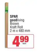 Spar Spar Good Living Brown Kraft Roll 2m x 480mm offer