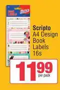 Spar Scripto A4 Design Book Labels-16s Per Pack offer