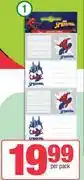 Spar Spiderman A4 Book Labels-16s Per Pack offer