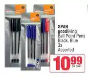 Spar Spar Good Living Ball Point Pens Black, Blue Assorted-3s Per Pack offer