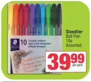 Spar Staedtler Ball Pen Assorted-10s Per Pack offer