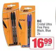 Spar Bic Cristal Ultra Fine Pens Black, Blue-2s Per Pack offer