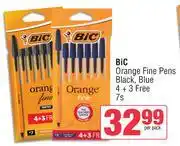 Spar Bic Orange Fine Pens Black, Blue 4 + 3 Free-7s Per Pack offer