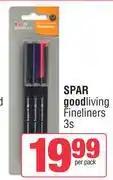 Spar Spar Good Living Fineliners-3s Per Pack offer
