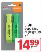Spar Spar Good Living Highlighters-2s Per Pack offer