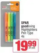 Spar Spar Good Living Highlighters Pen Type-4s Per Pack offer