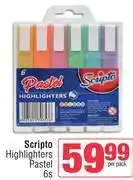 Spar Scripto Highlighters Pastel-6s Per Pack offer