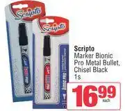 Spar Scripto Marker Bionic Pro Metal Bullet, Chisel Black-1s Each offer