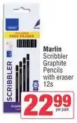 Spar Marlin Scribbler Graphite Pencils With Eraser-12s Per Pack offer