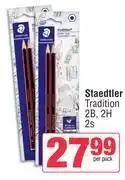Spar Staedtler Tradition 2B, 2H-2s Per Pack offer