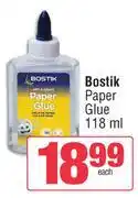 Spar Bostik Paper Glue-118ml offer