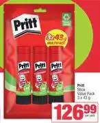 Spar Pritt Stick Value Pack-3 x 43g offer