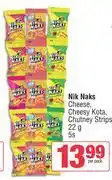 Spar Nik Naks Cheese, Cheesy Kota, Chutney Strips 22gm-5 Per Pack offer