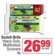 Spar Scotch-Brite Heavy Duty, Multicolour Scourers-4 Per Pack offer