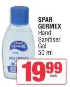 Spar Spar Germex Hand Sanitiser Gel-50ml offer